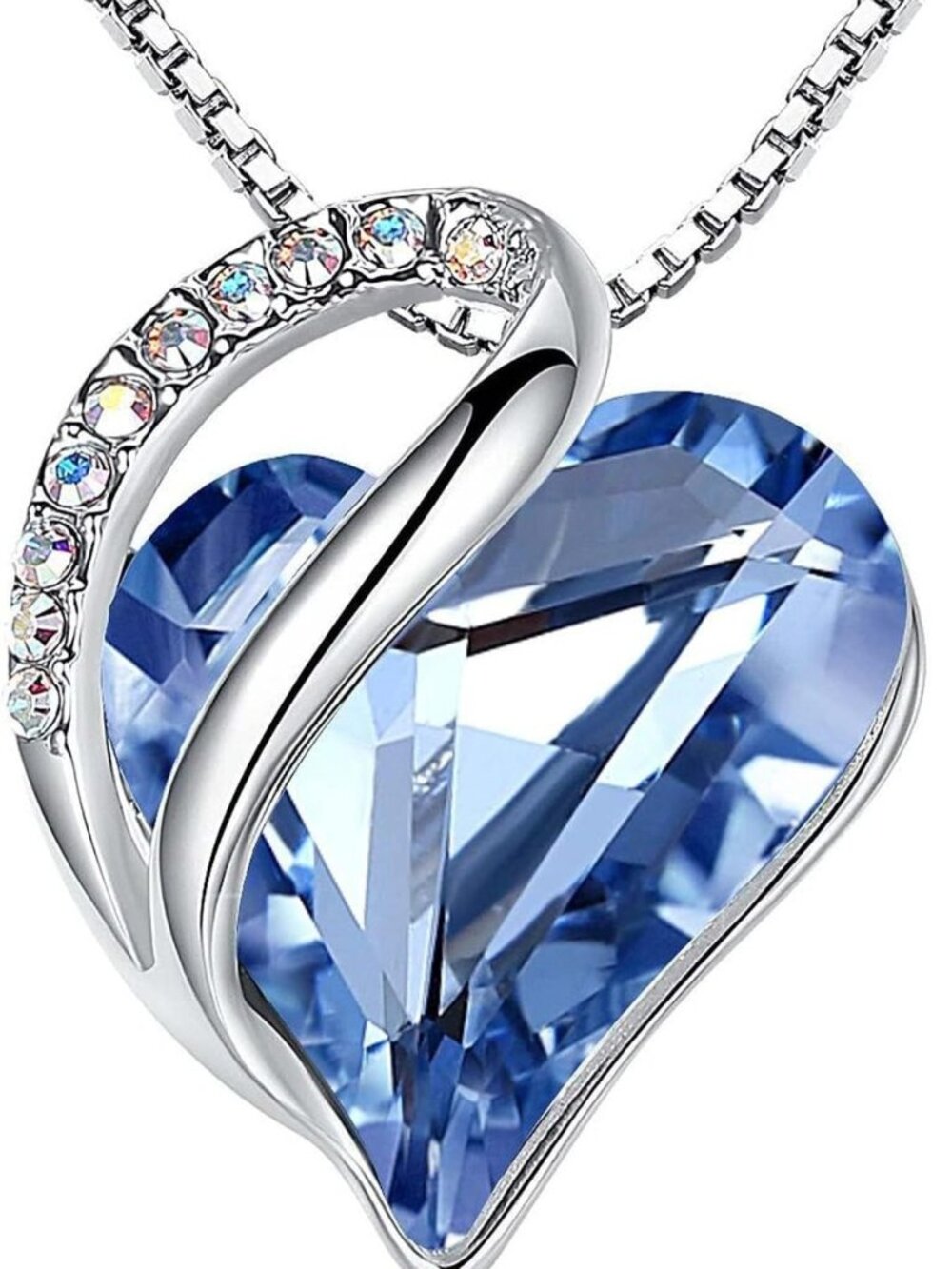 Infinity Love Birthstone Heart Necklace, Crystal Pendant Jewelry for Women, 18